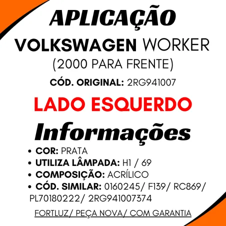Farol Esquerdo Prata Worker 24-220 Apos 2000