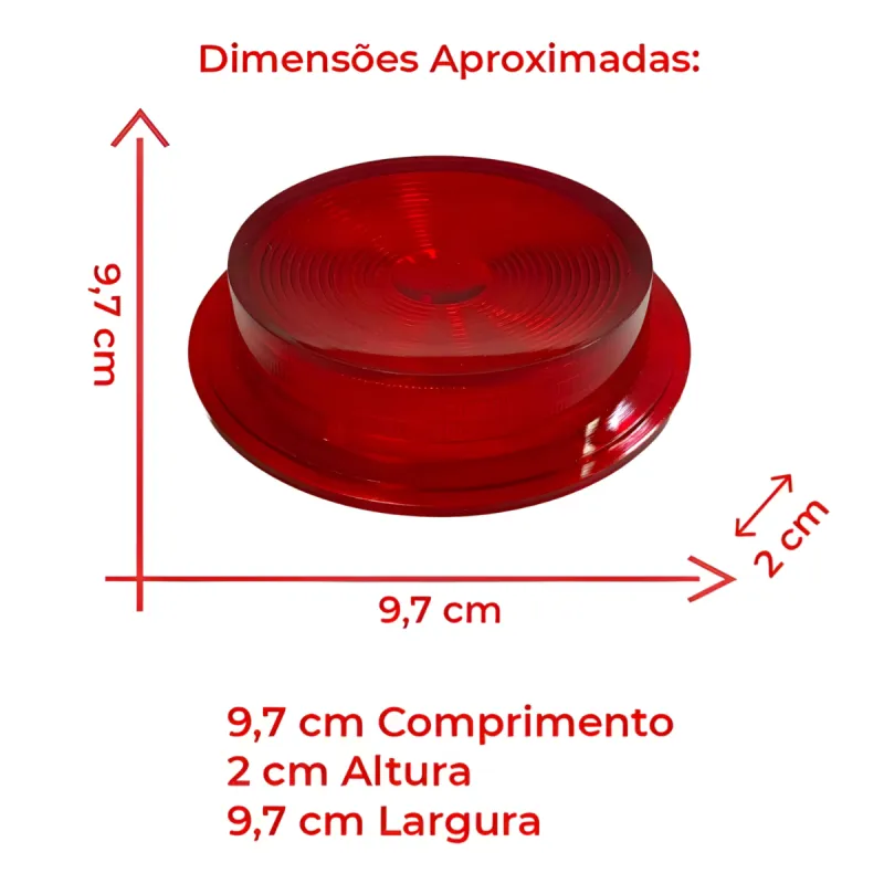 Lente Lanterna Foguinho Bojuda Vermelha