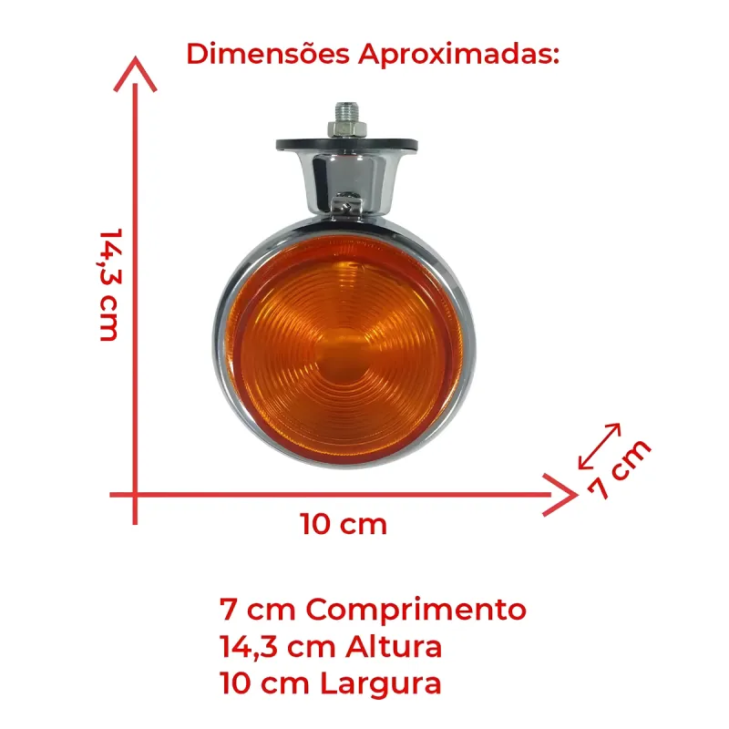 Lanterna Foguinho Bojuda Cromada Amarela