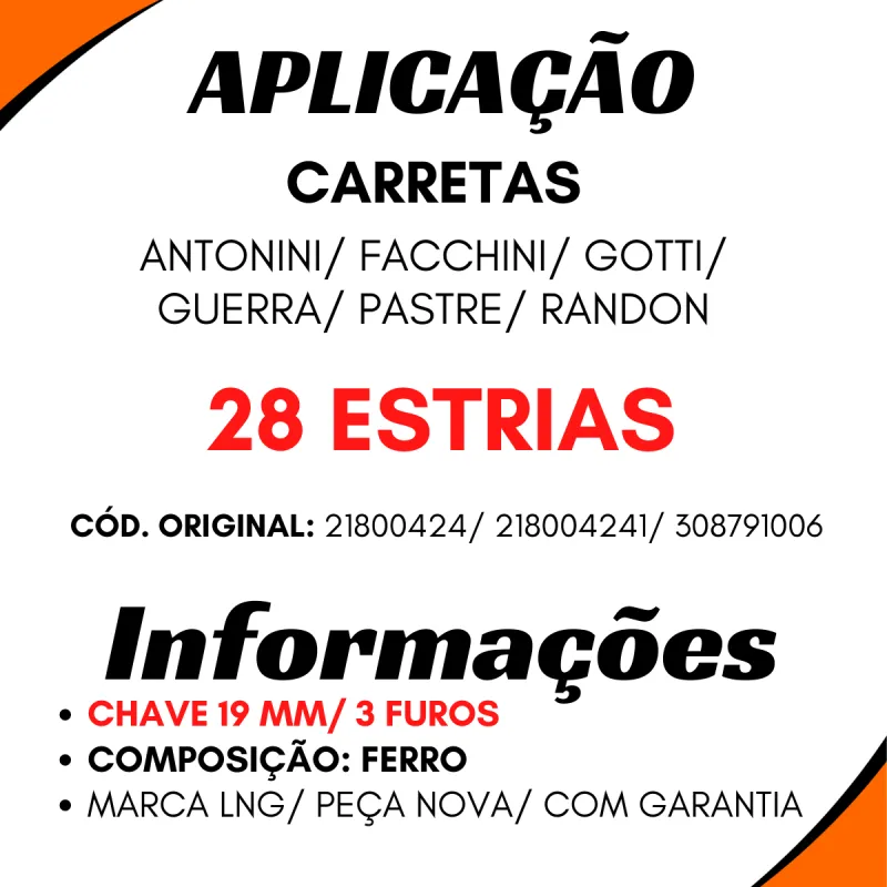 Catraca Freio 19mm 28 Estrias Carretas