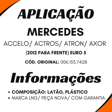 Sensor Pressãoar  Dosadora Arla Mercedes Accelo/ Axor/ Actros/ Atron