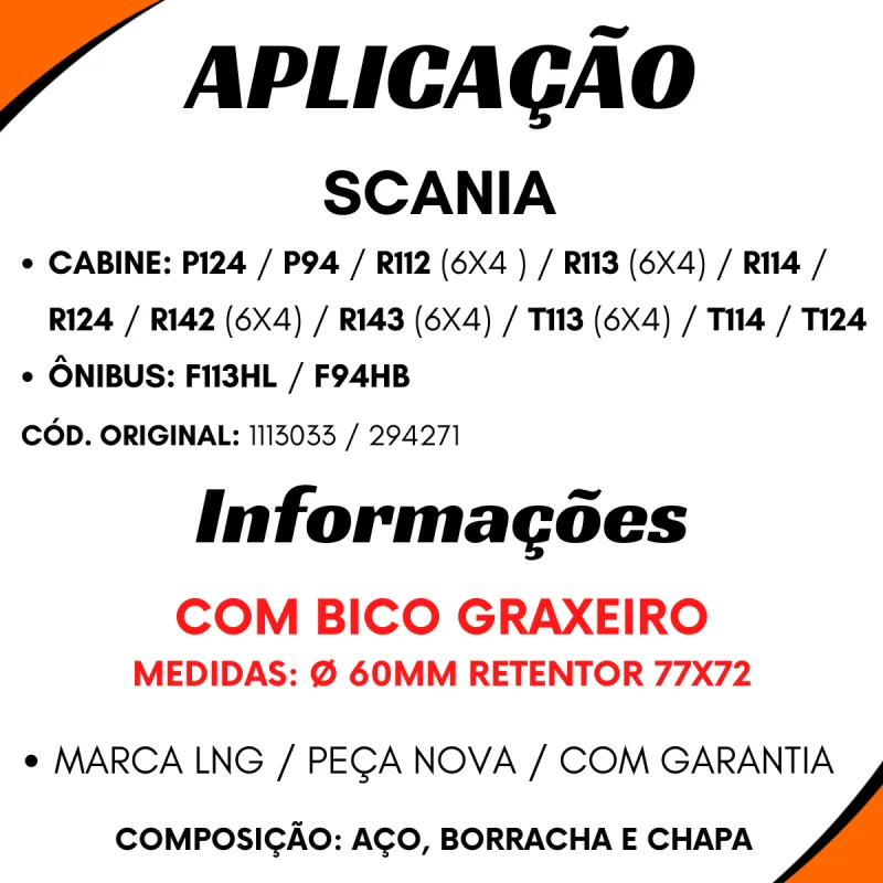 Rolamento Cardan C/Borracha 60mm Scania Ret 77x72