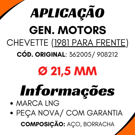 Rolamento Cardan C/ Borracha Ø 21,5 Mm Chevete