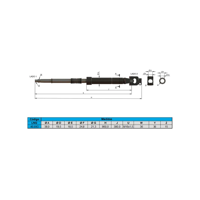 Coluna De Direção (Completa) 860mm  Vw 7.100/ 8.100 / 8.140/ L80