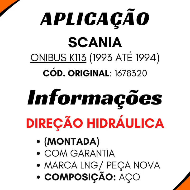 Coluna De Direção (Completa) Scania K113 (1993a1994)