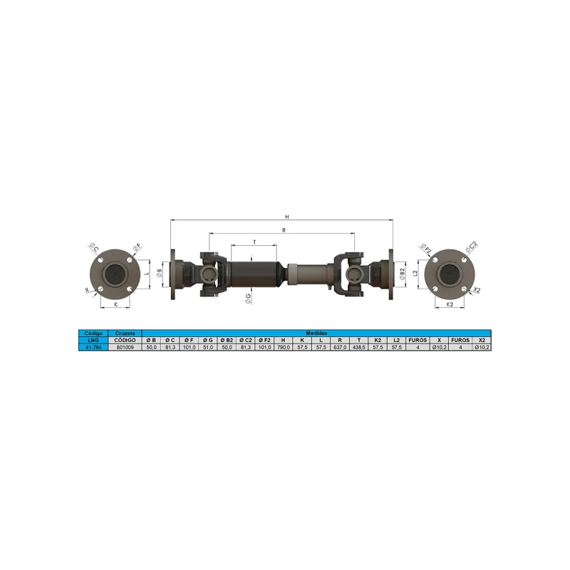 Cardan Completo Diant. Frontier Sl 4x4 Diesel Automática (2008...)