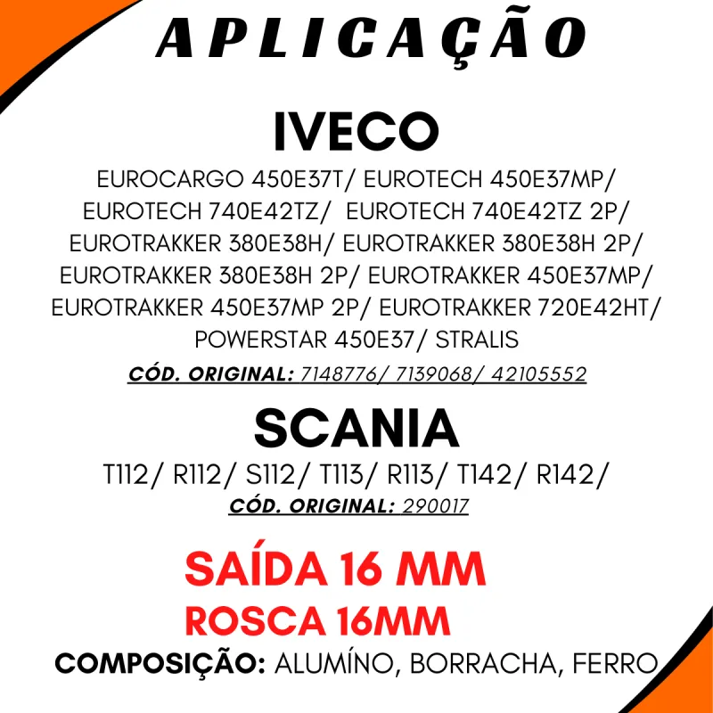 Válvula Duas Vias Scania 290017 Iveco 42105552 Volvo 8123273