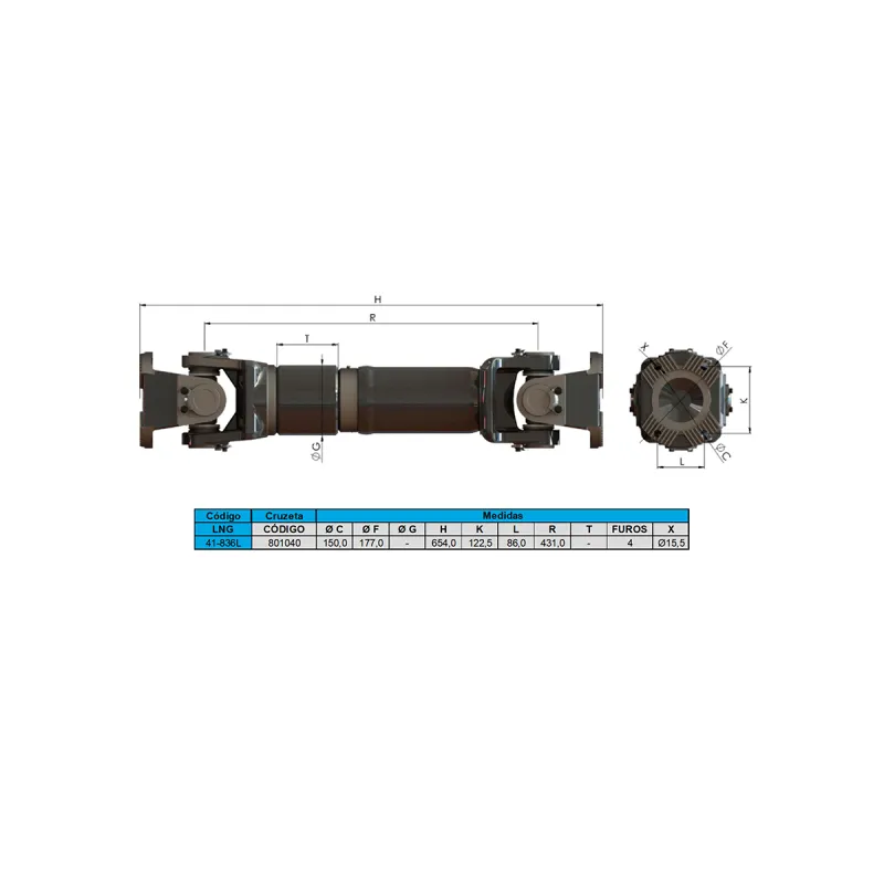 Cardan Completo 21 Estrias New Holland Valtra Acgo John Deere