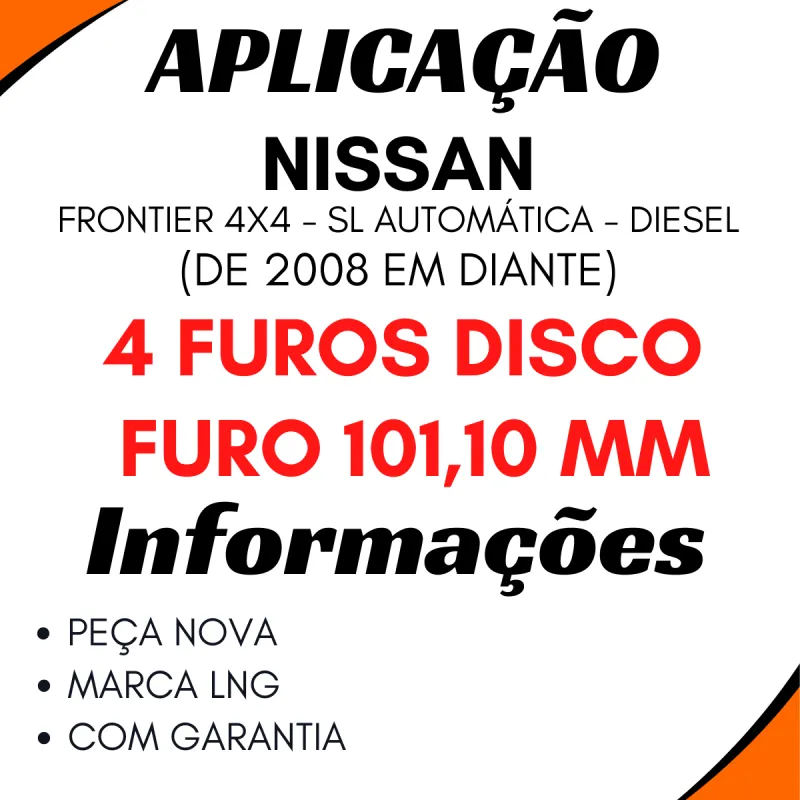 Kit 2 Flanges Cardan Orelha Nissan Frontier Sl 4x4 Diesel Automática