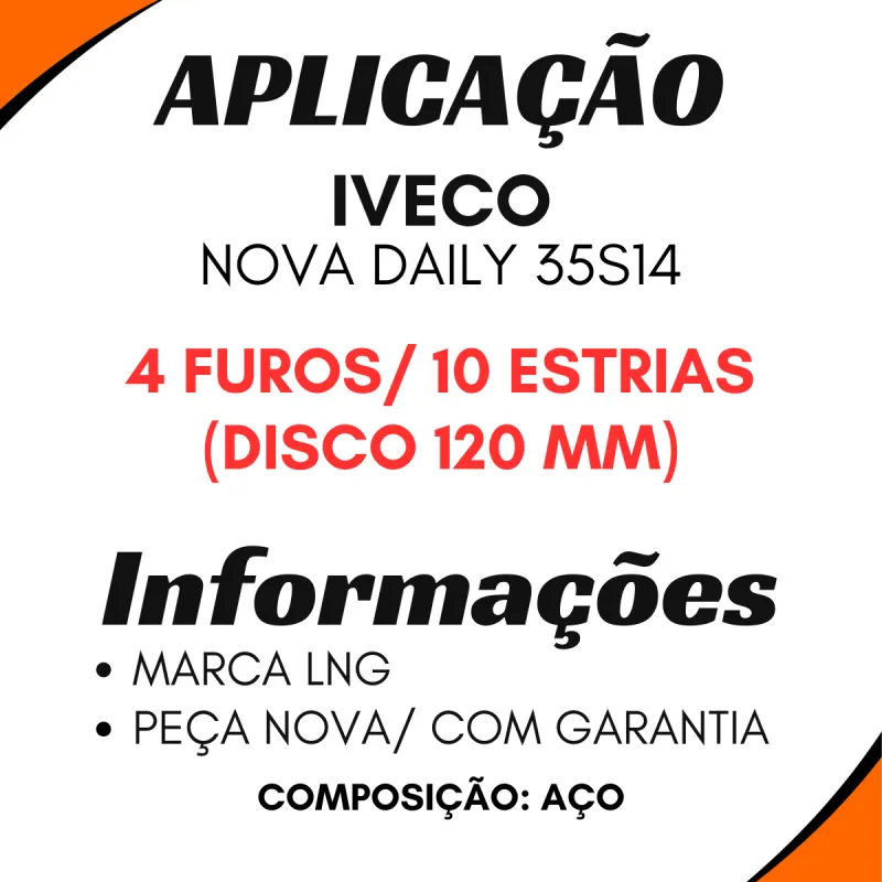 Flange Cardan (Central) Iveco Daily 35s14 4 Furos 10 Estrias (Disco