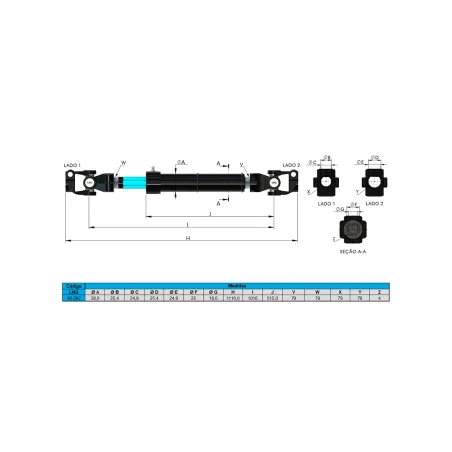 Coluna Direção Completa 1116mm Mercedes 1318 1632 1634 1938...