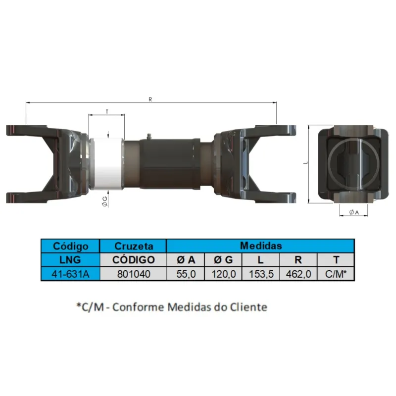 Kit Cardan Entre Eixo Axor 2726 2826 2831 Atron 2729