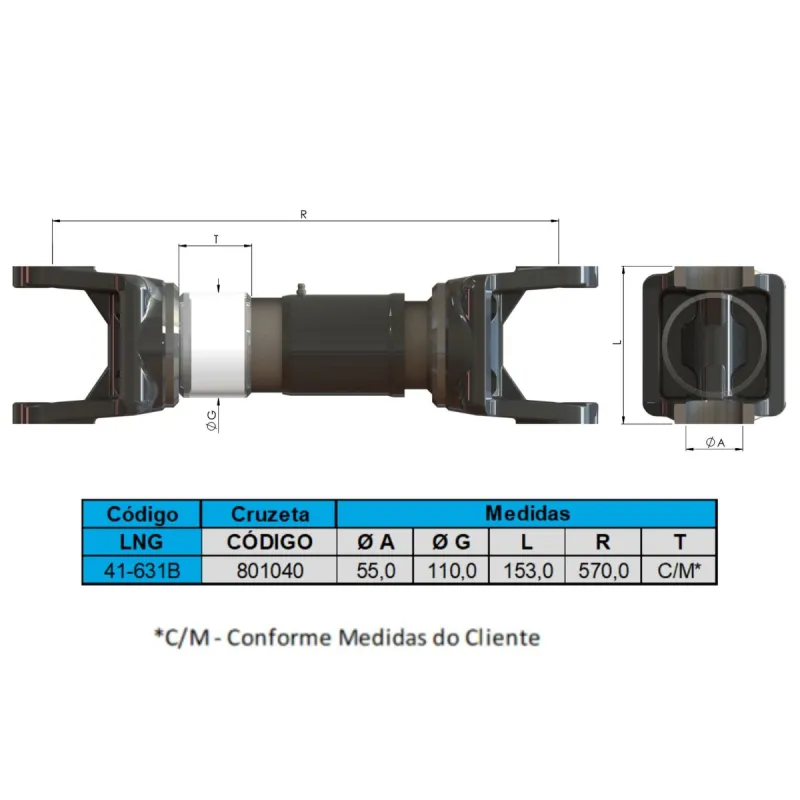 Kit Cardan Entre Eixo Mercedes L2638 Lk2638 Ls2638