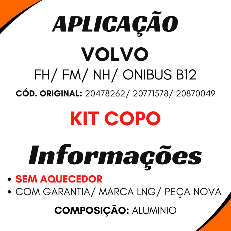 Kit Copo Ciltro Combustível Sem Aquecedor Volvo