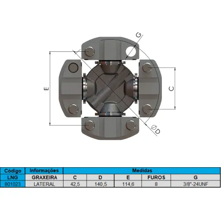 Cruzeta Cz-126 Case Trator Agric. 1470 Importado