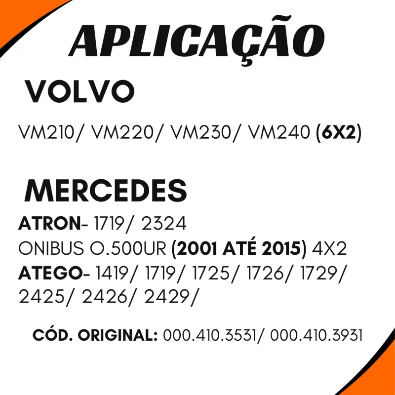 Cruzeta Cz-290 Volvo Vm230 6x2/ Vm260 6x2/ Vm240