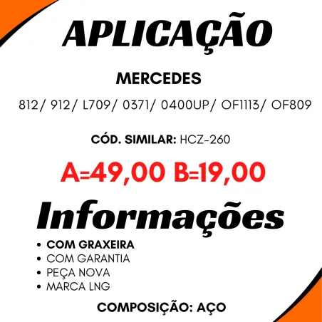 Cruzeta Direção 801045 Mercedes L709/ 912/ Of809/ 812/ O371/