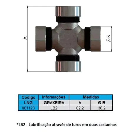 Cruzeta Hcz233 Comprimento 63,80 Diametro 25
