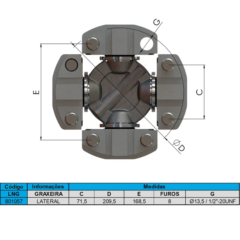 Cruzeta Cz-142 Caterpillar Trator D8/D9 7h-3958/ 9v-7705