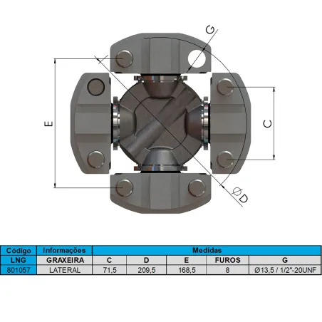 Cruzeta Cz-142 Caterpillar Trator D8/D9 7h-3958/ 9v-7705