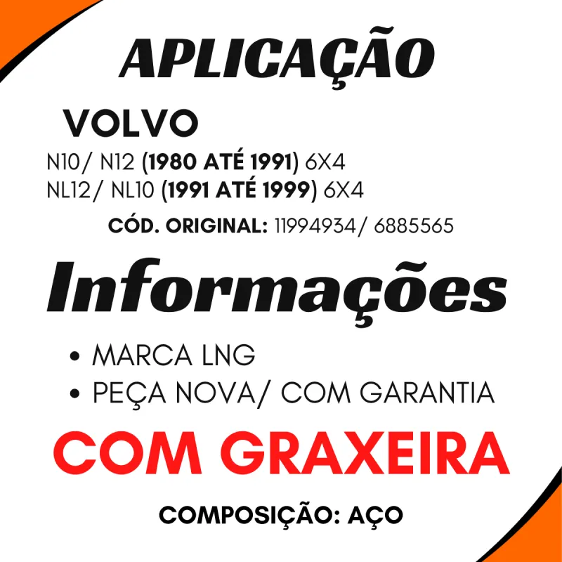 Cruzeta Cz-265 Volvo N10/ N12 6x4 Tras. - Entre Eixos