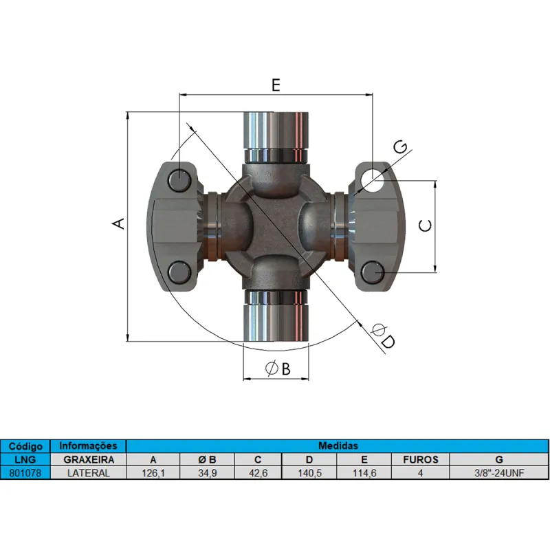 Cruzeta Cz-114 Case Trator Agric. 2470