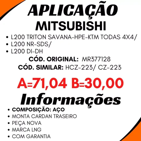 Cruzeta Mitsubishi L200 Triton Savana-Hpe-Ktm Todas 4x4