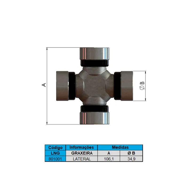 Cruzeta Cz254 Comprimento 106,10 Diametro 34,90