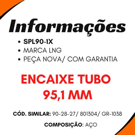 Garfo Cardan Tubo 95,1mm Gm/ Vw/Ford/ Vw/Iveco