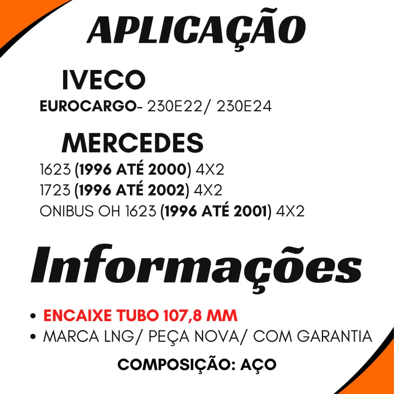 Garfo Cardan Tubo 107,8 Mm (5-280x/ 5-515x)