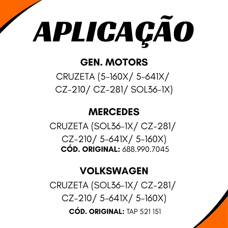 Kit 6 Abraçadeiras Terminal Cardan 5-160x/ 5-641x/ Sol36-1x/ Cz-210/