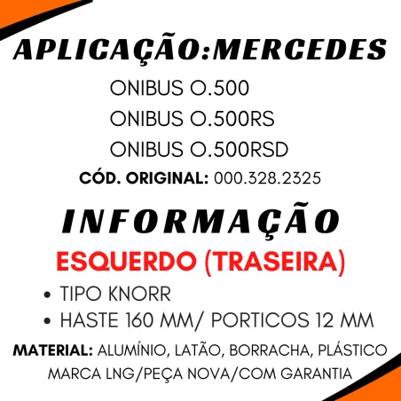 Válvula Niveladora Tras. Esq Mercedes O.500 Haste 160mm