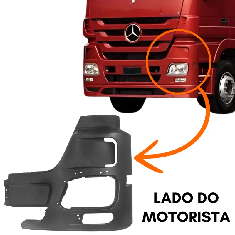 Parachoque Diabteiro Lateral Esquerdo Actros Teto Alto