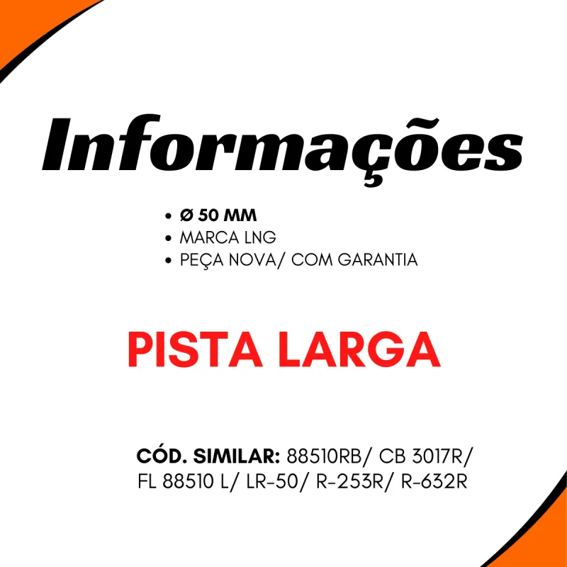 Rolamento C/Borracha Pista Larga 45mm Iveco Agrale Gm Vw Ford Mbb