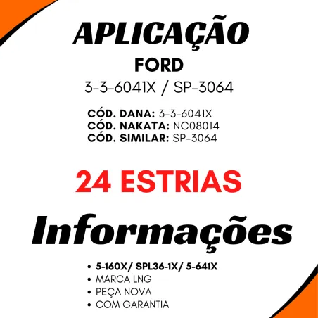 Luva Cardan Ford F350/ F4000/ 24 Estrias (5-160x) Aço