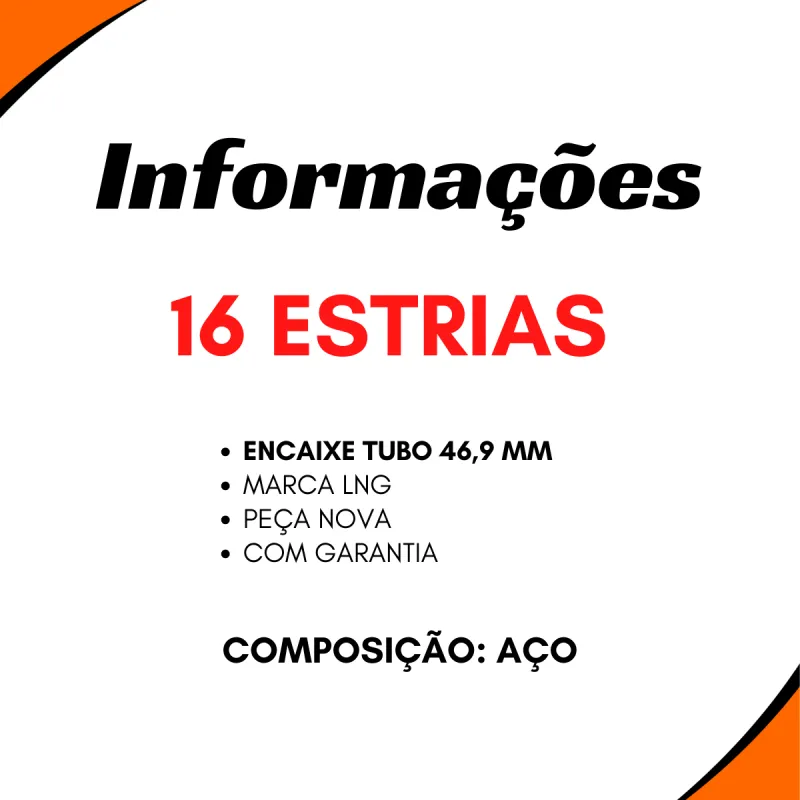Ponteira Cardan (Tras) Gm/ Ford/ Vw Kombi/ Ford 16 Estrias (Encaixe