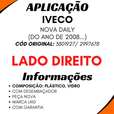 Vidro Espelho Grande Dir. C/Desemb. Nova Daily (2008...)