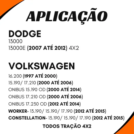 Ponteira Cardan Tras. Ford/ Volvo/ Navistar/ Mbb/ Vw/ Agrale 30