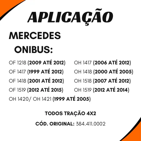 Ponteira Cardan Tras. Ford/ Volvo/ Navistar/ Mbb/ Vw/ Agrale 30