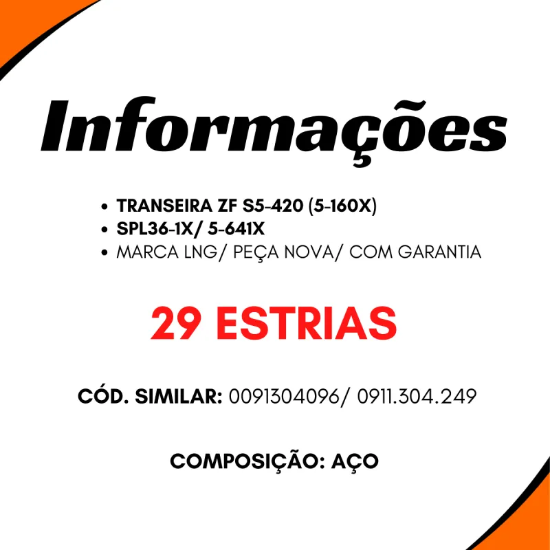 Terminal Câmbio Aço 29 Estrias Ford F250 F350 Gm D20 Bonanza