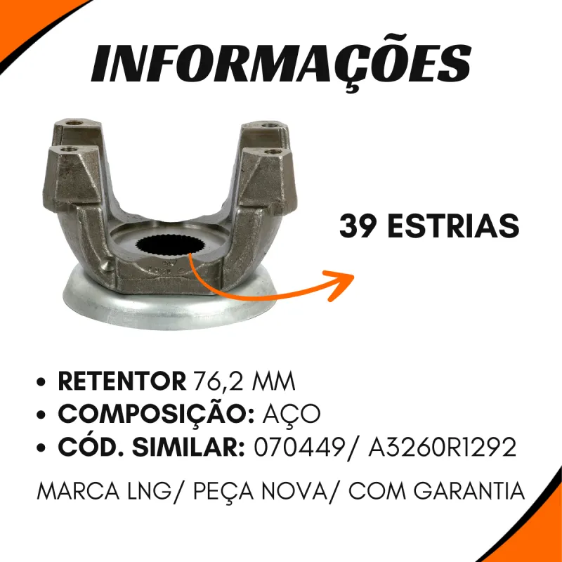 Terminal Diferencial Aço 39 Est. Mbb 0003530645 Ford Tmg525283 Iveco