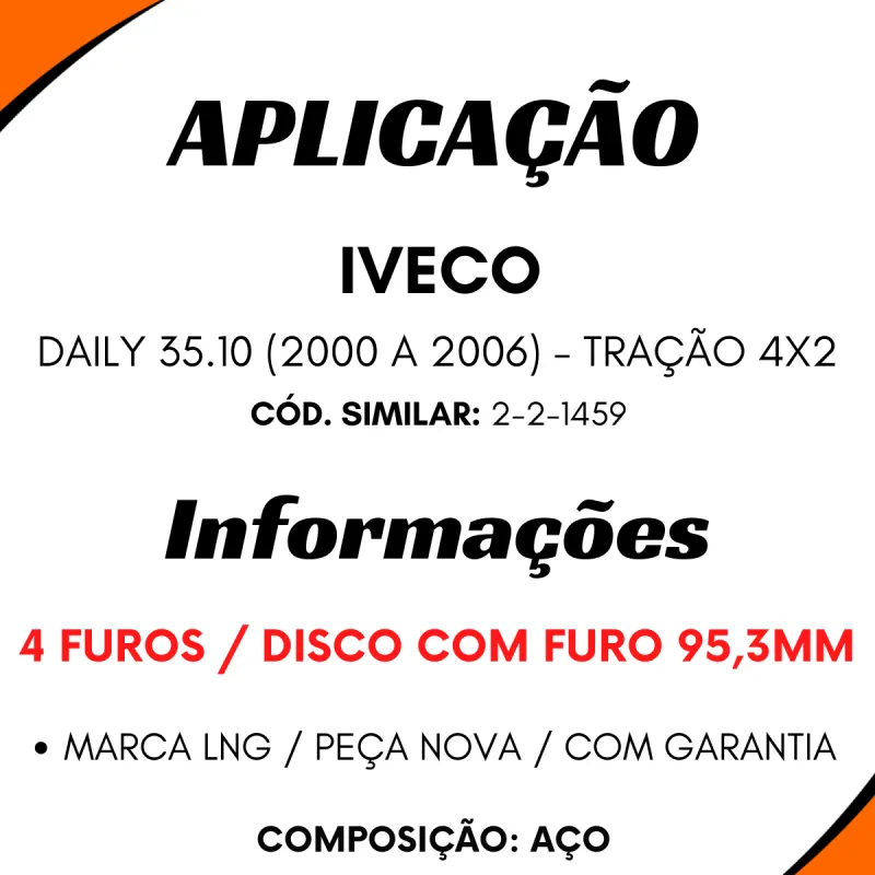 Flange Cardan (De Orelha) Iveco Daily 35.10 Furgão E Cabine 4 Furos