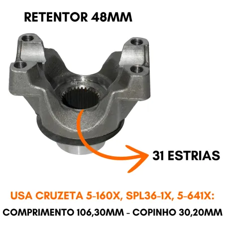 Terminal Câmbio Aço 31 Estrias Ford F1000 4x4 (1993/1998)