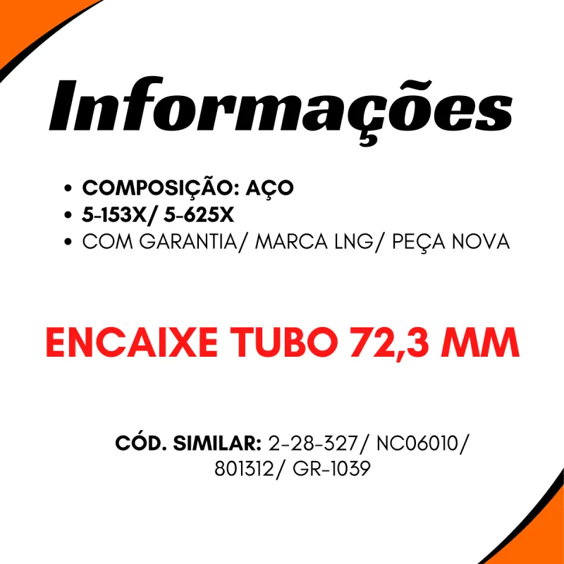 Garfo Cardan 73,2 Mm Toyota Hilux Ford F1000 Volvo B58
