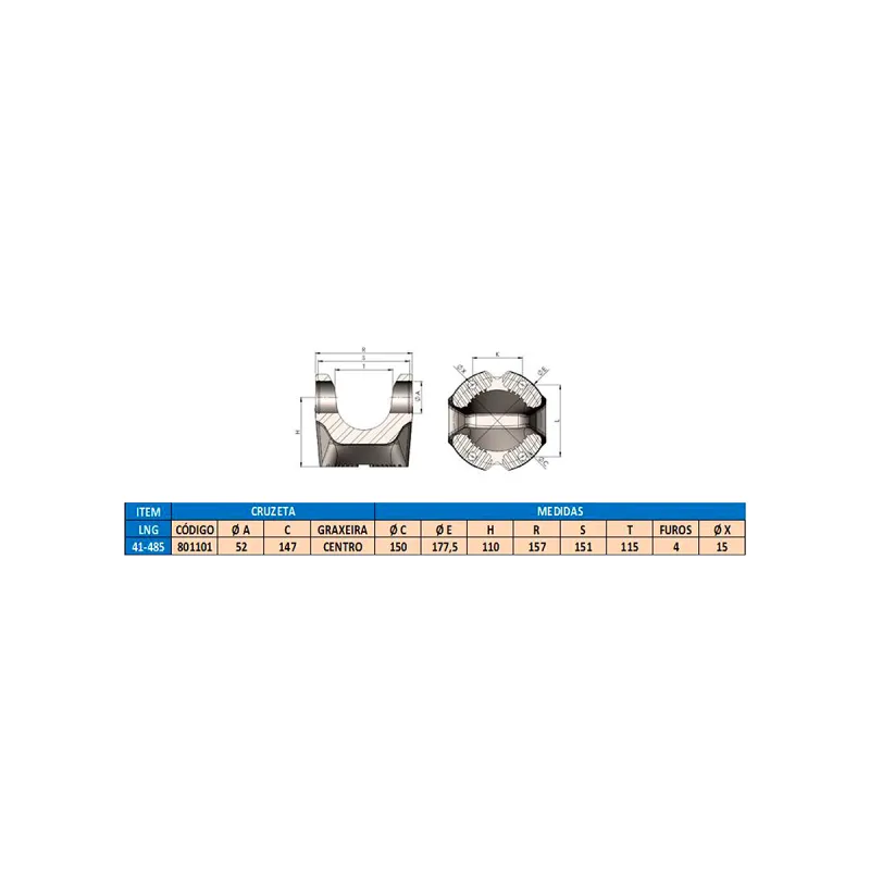 Flange Cardan (De Orelha) Daf Xf 105ftt/ Vw 2u2521145a/ Iveco