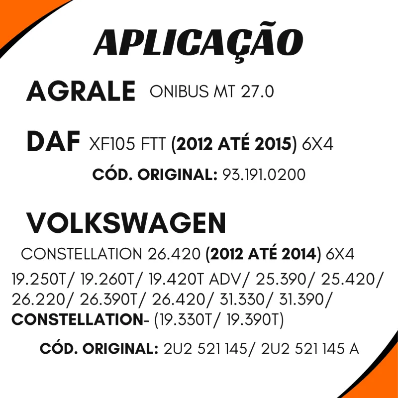 Flange Cardan (De Orelha) Daf Xf 105ftt/ Vw 2u2521145a/ Iveco