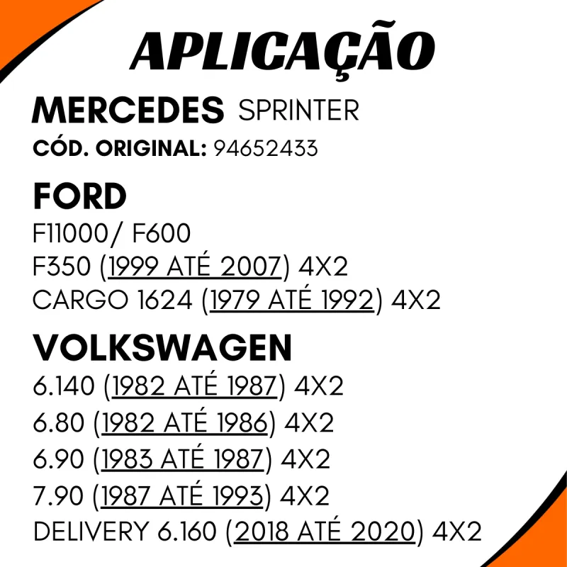 Garfo Cardan Sprinter F350 Vw 6.80/ 6.90/ 7.90/ 6.140