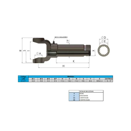 Luva Cardan 16 Estrias Agrale 7500/ 8500/ Vw 4183221 /Ford Tl1521353/