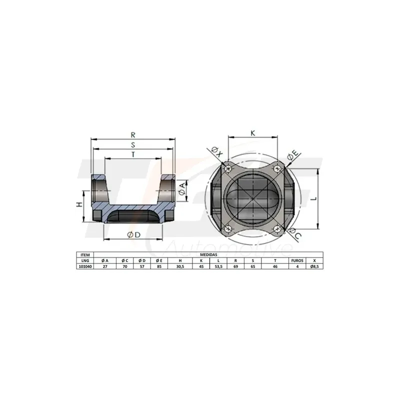 Flange Cardan (De Orelha) Gm Opala/ Volvo 6885181/ Valtra 83704900