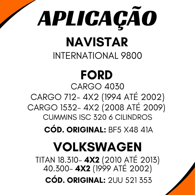 Luva Cardan Vw 2uu521353/ Navistar 9.800/ Volvo 6885656/ Ford Cargo/